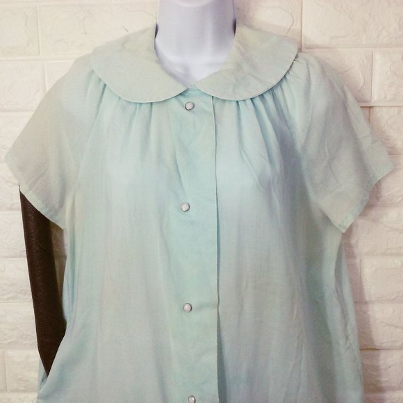 Vintage 60s Smart Time Dressing Gown Robe House Dress -12 Pocket Pearl Snaps - Picture 2 of 10